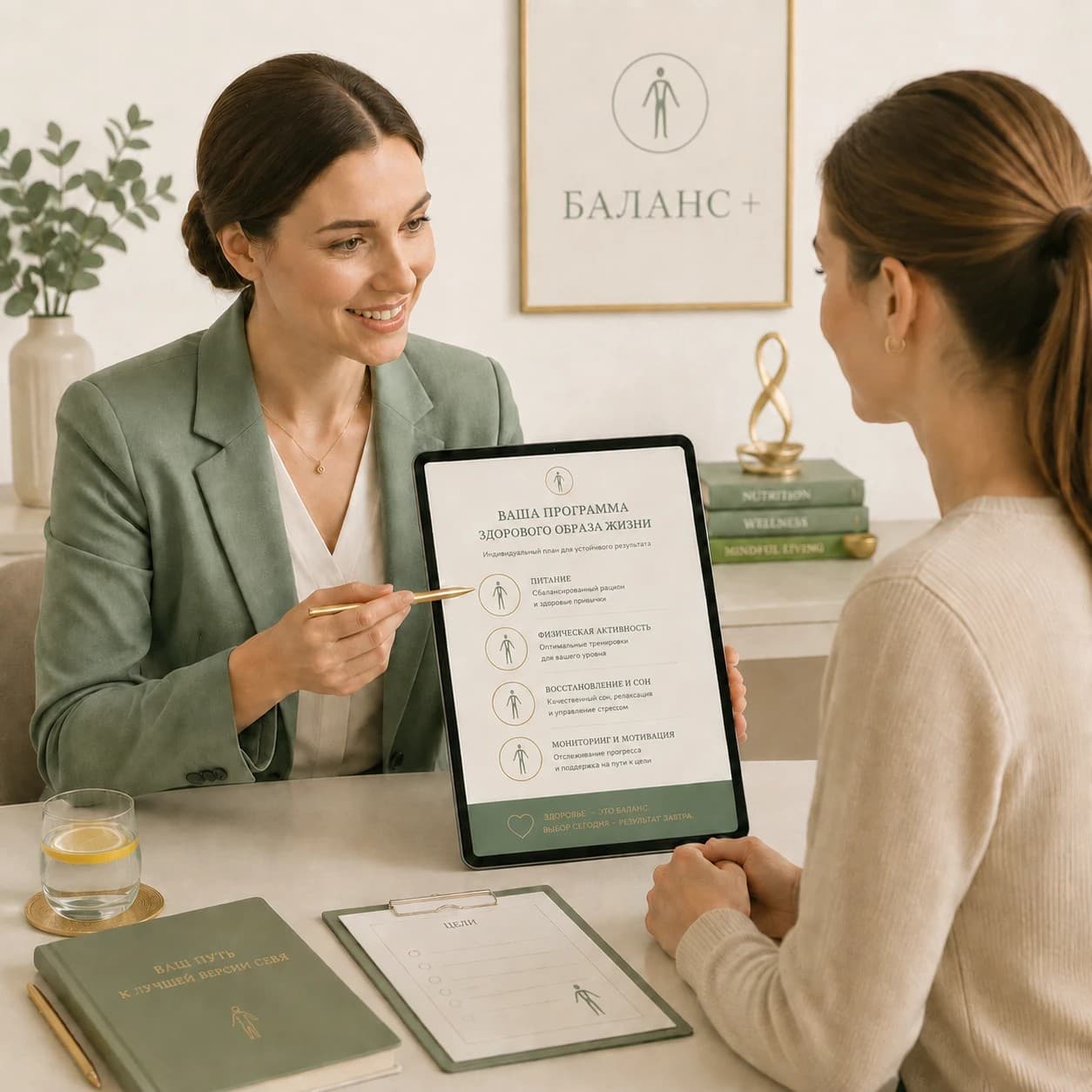 Персональная программа БАЛАНС+ — специалист показывает план клиенту
